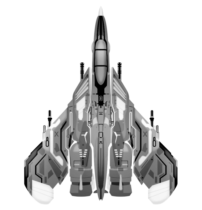 Raiden-Classic-Gaming-Jet-Fighter-Redesigned-by-AlfredoCreates-Gray ...