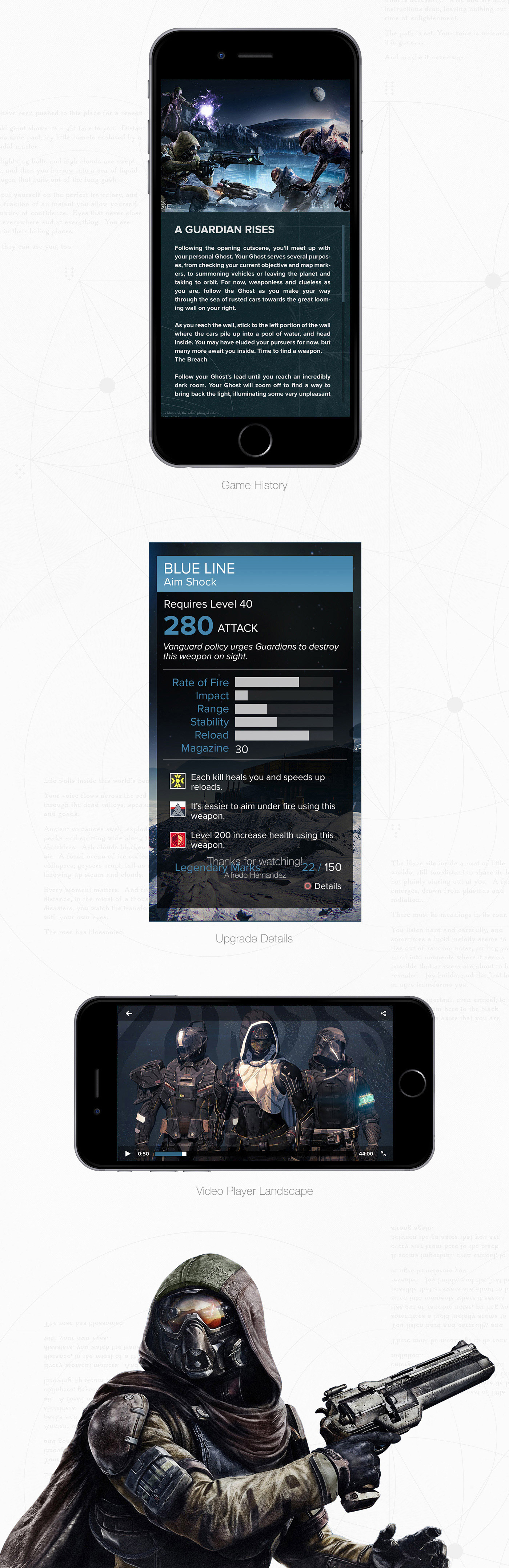 Destiny Companion App UI Design by AlfredoCreates.com