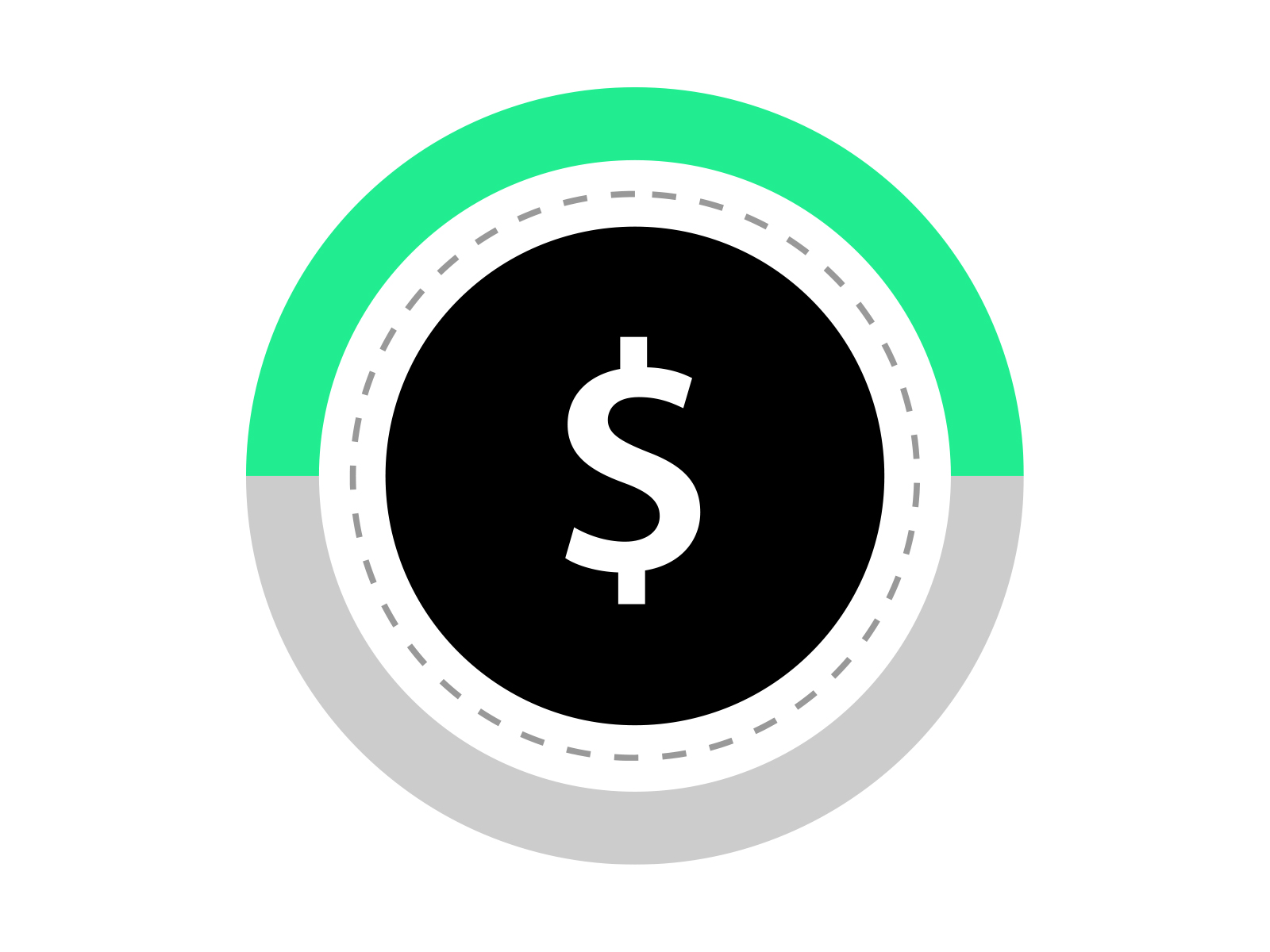 Dollar Round Coin Icon