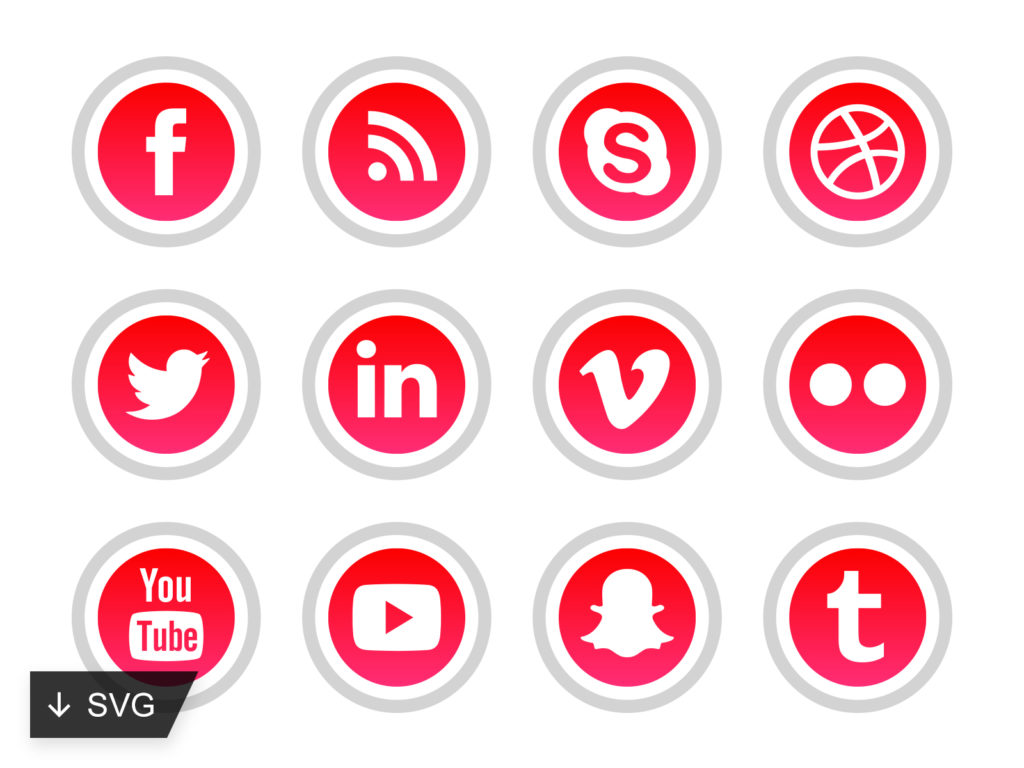 25 Red Social Media Icons By Alfredo Hernandez Ui Design Motion
