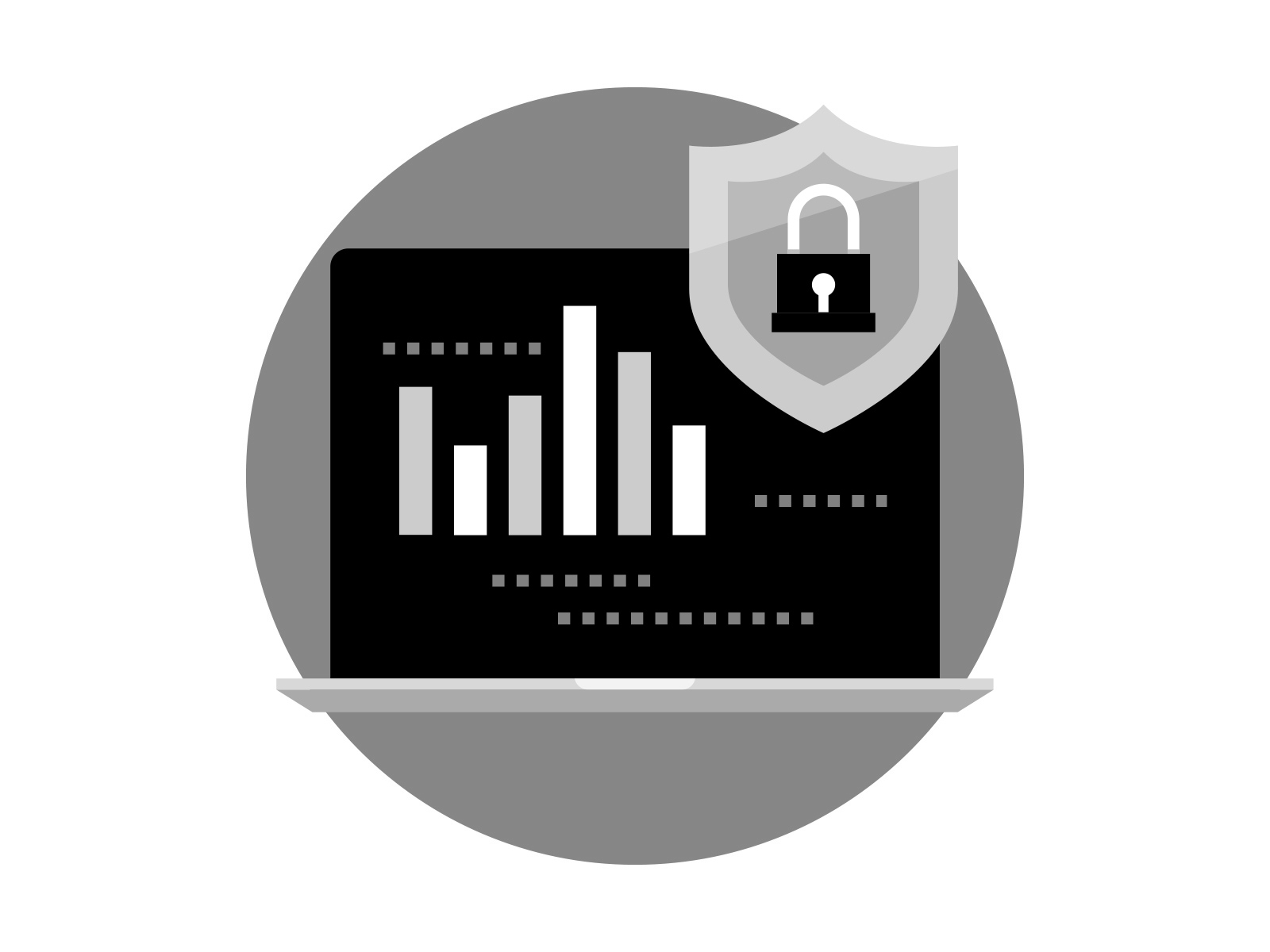 Black White Anti Virus Security Document Icon