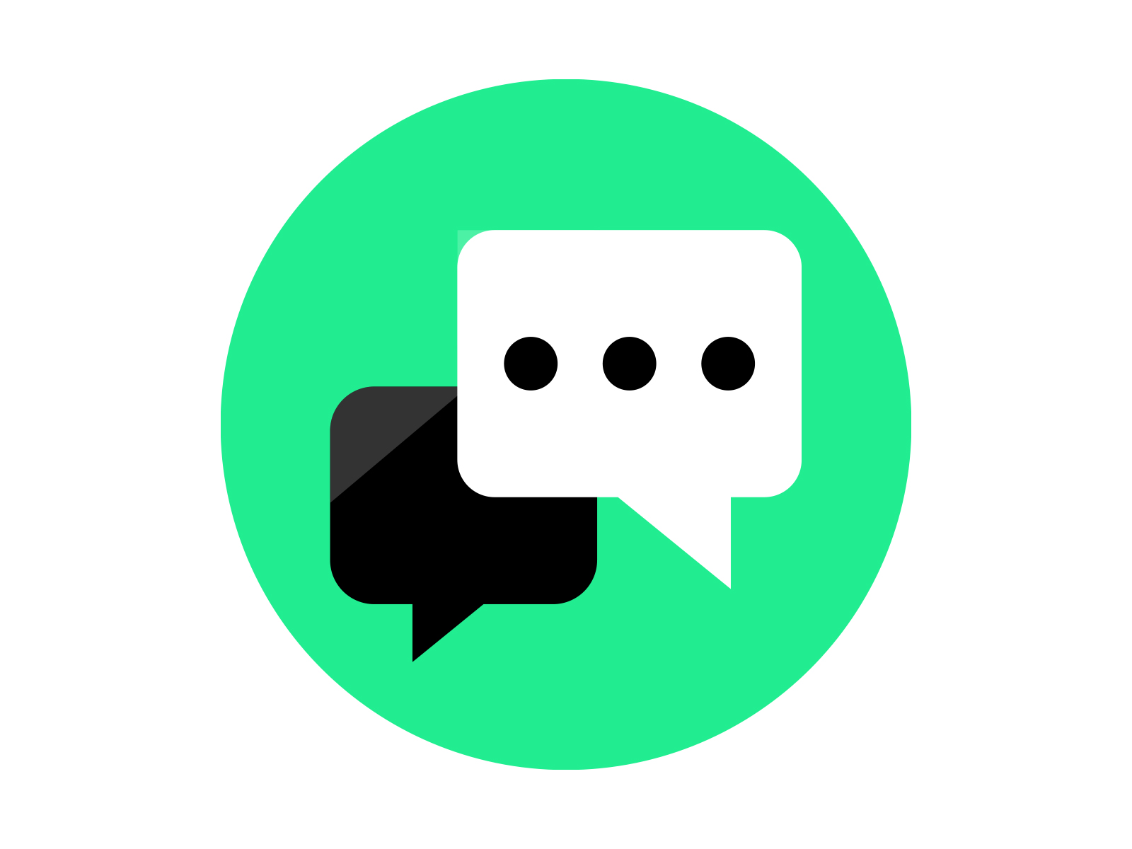 Chat Messenger Green Round Icon