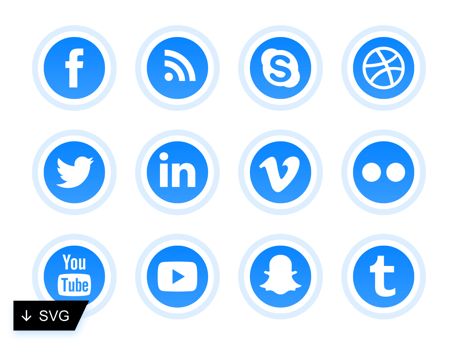 Social Media Free Bold Round Icons – Ui Design, Motion Design & 2d Art 